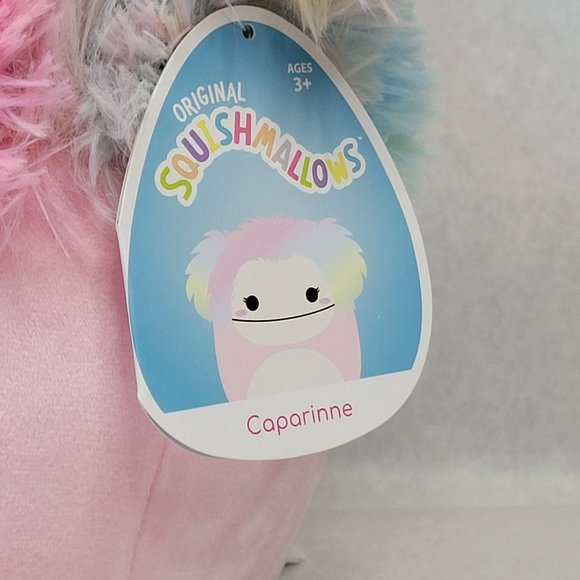Squishmallow 8" CAPARINNE Rainbow big foot yeti pink ~ BNWT - Picture 3 of 5